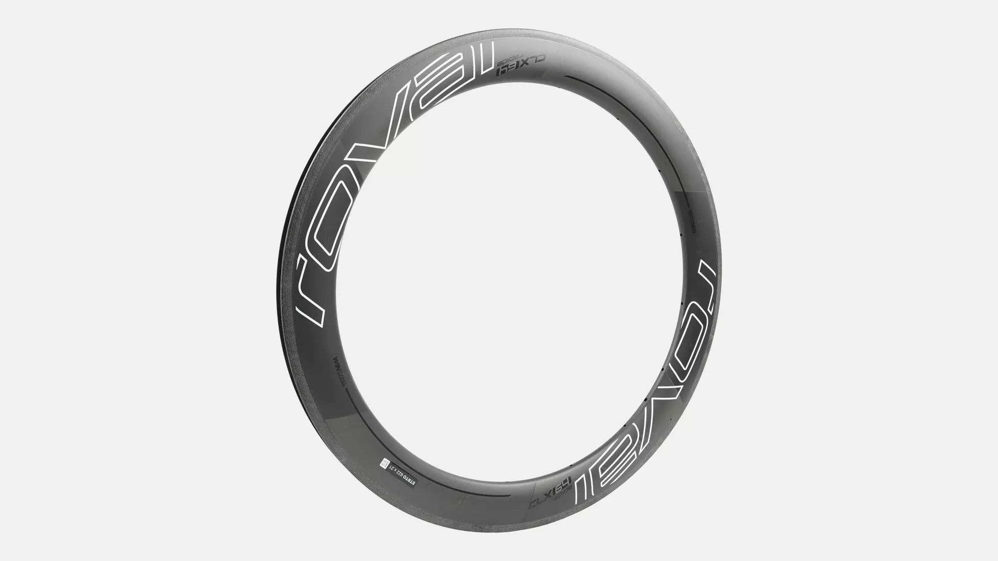 RIM MY16 CLX 64, 700C, FRONT, CARBON, 16H, RIM BRAKE, 20.7MM INTERNAL (CR1573) - SATIN CARBON W/ WHITE DCL
