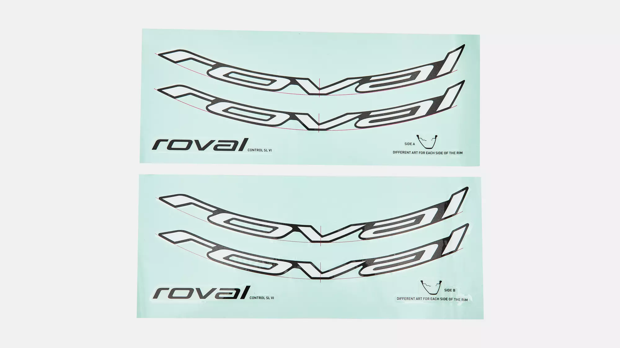 DCL MY25 ROVAL CONTROL SL VI SOLIX, 29", 4 DECALS FOR ONE WHEEL - METALLIC WHITE SILVER