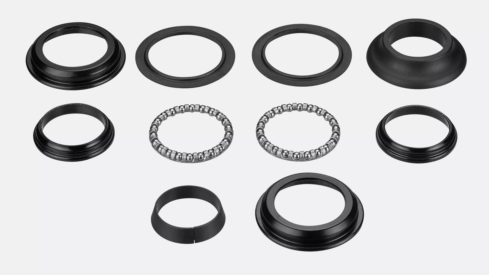 HDS COMPLETE, ZS44 TOP & BOTTOM CUPS, 5/32" LOOSE BALL UPPER & LOWER BRGS, 50MM CONE TOP COVER & CROWN RACE FOR 1-1/8" STRAIGHT STEERER