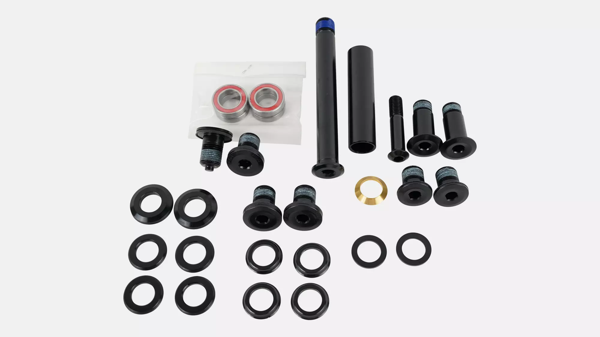 BLT KIT, MY20 KENEVO FSR (GEN.2), SUSPENSION PIVOT BOLT KIT (W/ PIVOT SPACERS & FORWARD SHOCK MOUNTING BOLT)