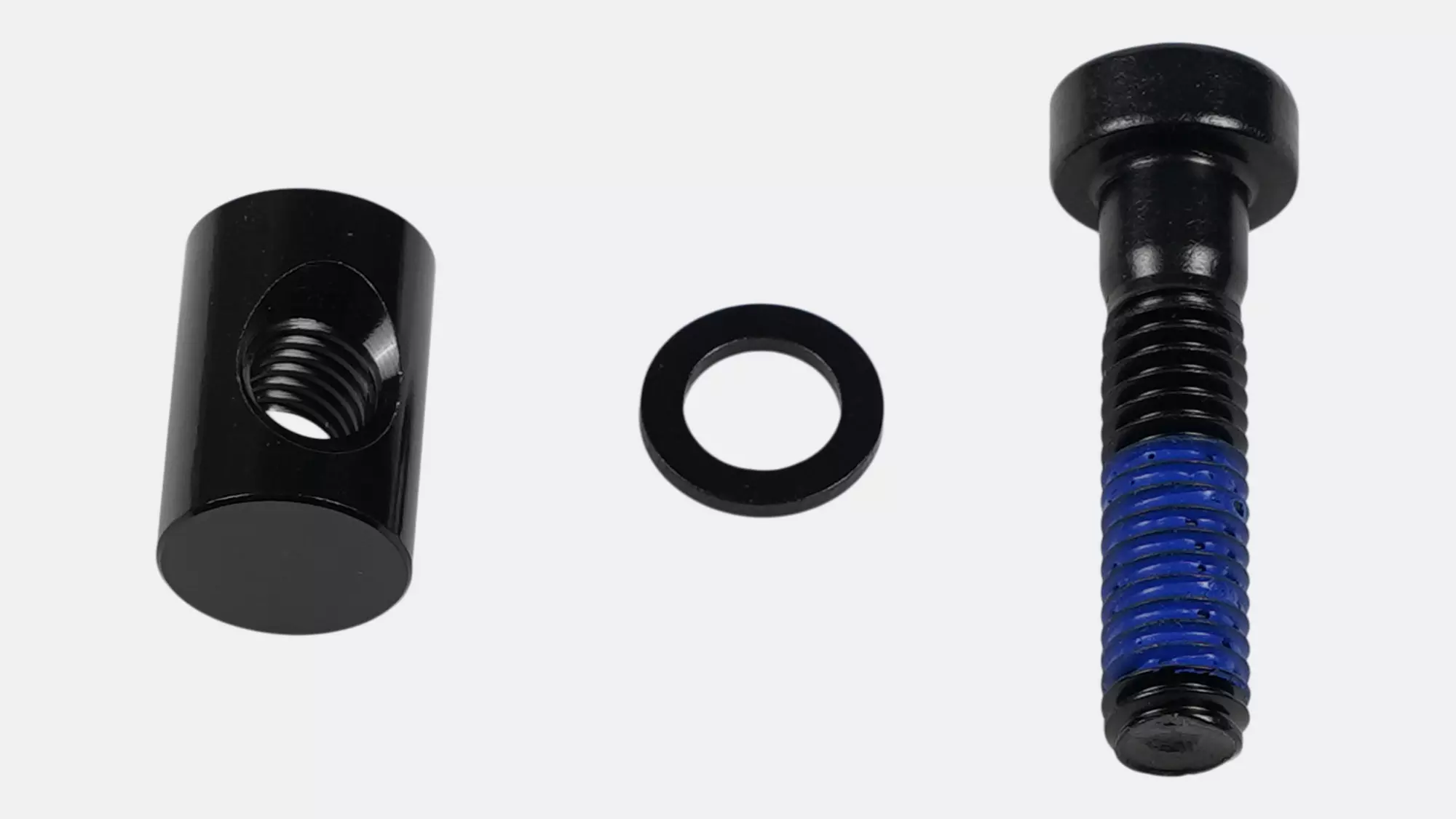 BLT MY18-20 EPIC, CARBON FRAME, SKID PLATE MOUNTING BOLT & BARREL NUT, 4MM HEX HEAD, M6X1.0PX25MM, ALLOY, BLACK