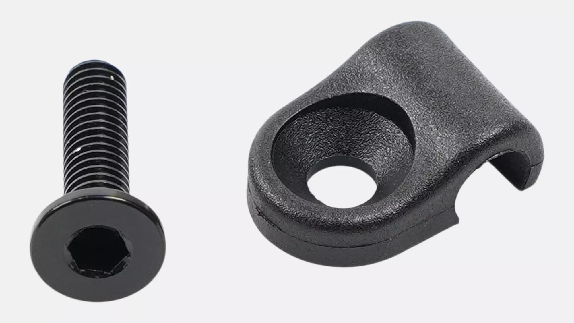 CBG CABLE CLIP, 5MM PLASTIC CABLE GUIDE - SINGLE BOLT, W/ BOLT (CB6-147)