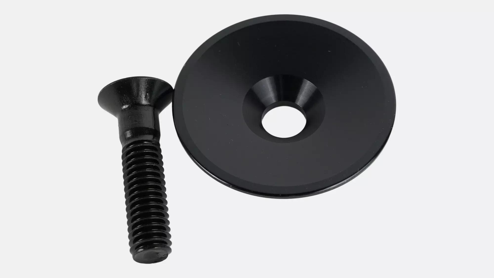 HDS SUB, 1-1/8" LIGHTWEIGHT ROAD TOP CAP, ALLOY, BLACK, W/ M6X25L ALLOY BOLT