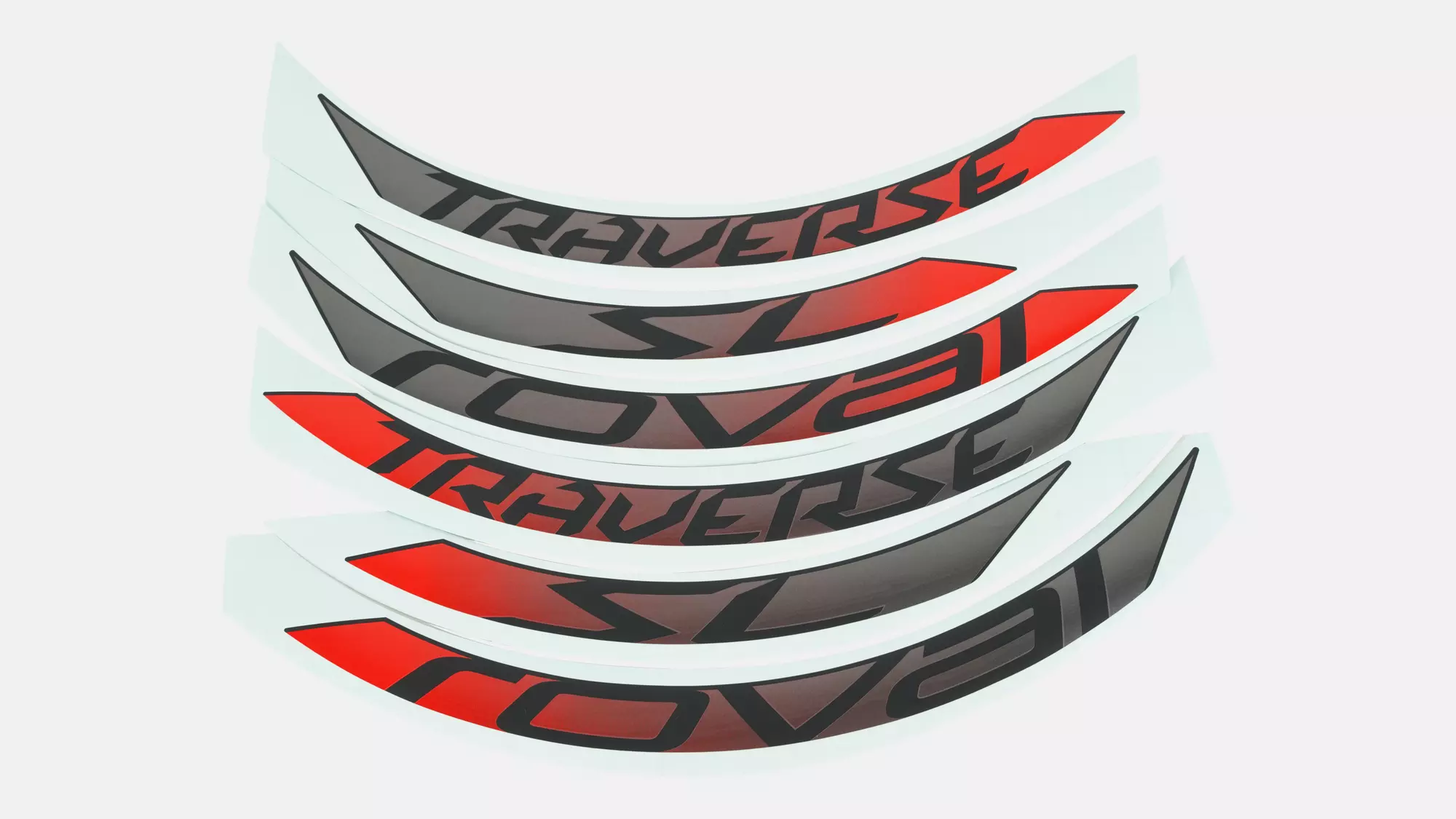 DCL MY18 ROVAL TRAVERSE SL 650B, 6 DECALS FOR ONE WHEEL - ROCKET RED