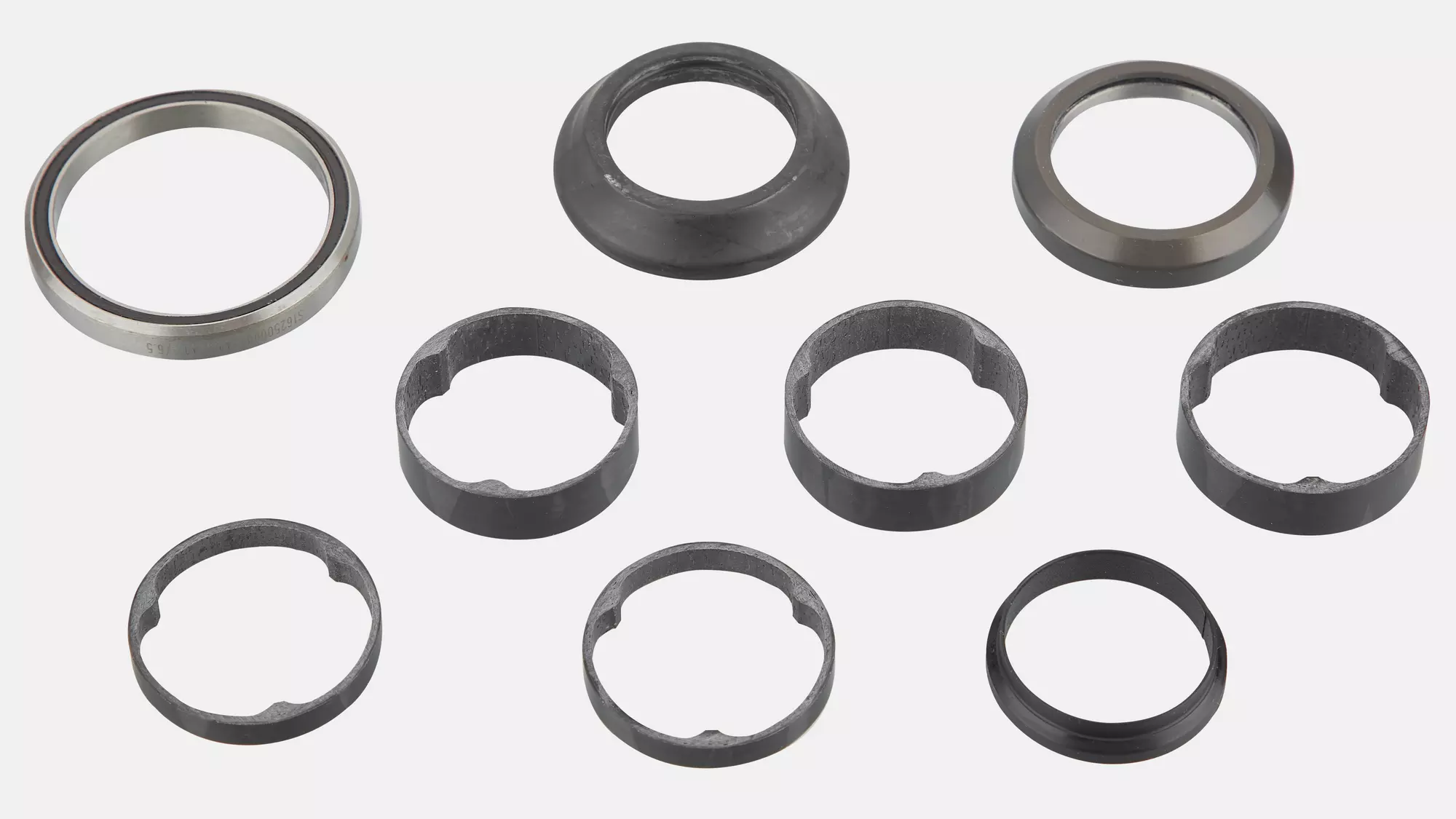 HDS COMPLETE, INTEGRATED, 1-1/8" UPPER, 49.5ODX40.5IDX6.5 LOWER, 45X45 DEG, 45MM CARBON CONE COVER, W/ CARBON SPACERS