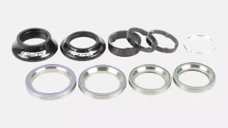 HDS COMPLETE, ROUBAIX SL4 KIT, 1-1/8" UPPER (45X45 DEG), ALL LOWER BRG SIZES (1-1/8", 1-1/4", 1-3/8" - 45X45 DEG) W/ 10 & 15MM CARBON SPACERS