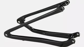 CHS MY21 SJ, CARBON FRAME, REAR STAY ASSEMBLY, 12X148MM, CARBON, 442MM FOR S5-S6 - GLOSS BLACK/WHITE