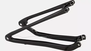 CHS MY21 SJ, CARBON FRAME, REAR STAY ASSEMBLY, 12X148MM, CARBON, 432MM FOR S1-S4 - GLOSS BLACK/WHITE