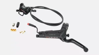 BRK TRP ZURICH, FRONT, DISC, HYDRAULIC, 4-PISTON, POST MOUNT, FLAT BAR LEVER W/ BRAKE LIGHT WIRE