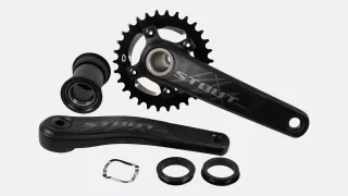 CRK STOUT, 175MM, CRANKSET, ALLOY, PF30 / 30MM ALY SPINDLE, 76BCD, 30T RING, 1X10-SPD, W/ BB