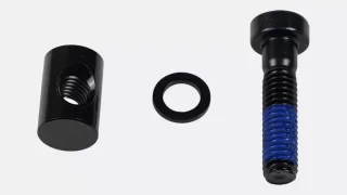 BLT MY18-20 EPIC, CARBON FRAME, SKID PLATE MOUNTING BOLT & BARREL NUT, 4MM HEX HEAD, M6X1.0PX25MM, ALLOY, BLACK