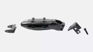 STM SHIV TRI AEROSTEM, 60/90MM, OVAL BAR CLAMP FOR CARBON BASE-BAR, 17-DEG RISE, FOR 1-1/8" STEERER, W/ STEM CAP & BOLT