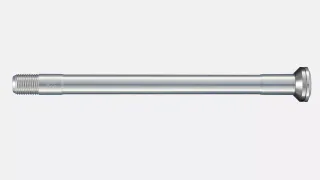 AXL REAR, ROAD THRU-AXLE, 12X142MM, BOLT-ON, 6MM HEX HEAD, M12X1.0PX168MM, SILVER (QR43-2)