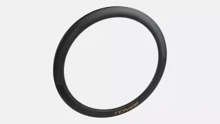 RIM MY20 CLX 50 DISC (Road Boost), 700C, FRONT & REAR, CARBON, 24H, W/ RADIAL DRILLING (CR1672) - SATIN CARBON W/ GLOSS GOLD DCL